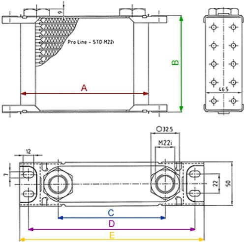 Setrab Pro Line Radiateur d’huile 19 rangées 283mm