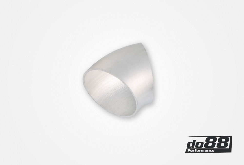 Tube en aluminium 45° 76x3 mm, rayon court