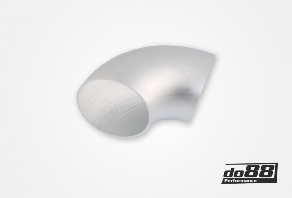 Tube aluminium 90° 76x3 mm, rayon court