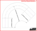 Tube aluminium 135 degrés 2,75\'\' (70mm)