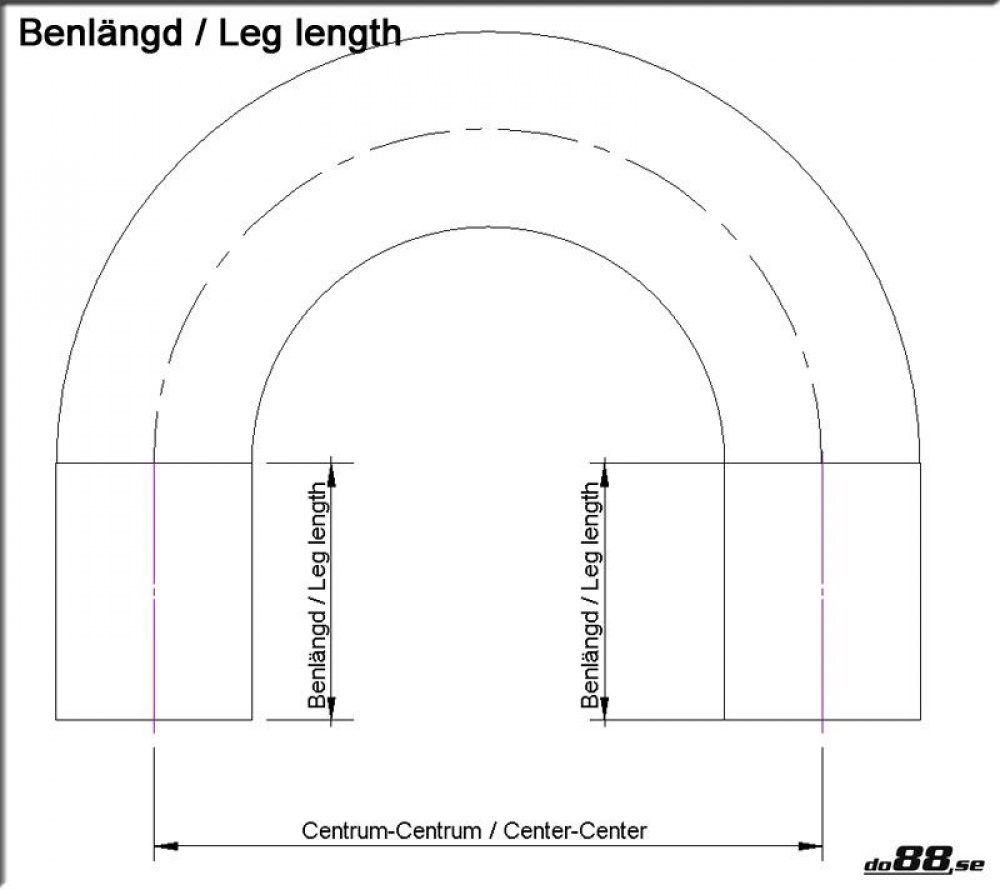 Durite silicone Bleu de 180 degrés 1,625\'\' (41mm)