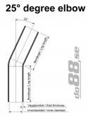 Durite silicone Bleu de 25 degrés 1,25\'\' (32mm)