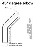 Durite silicone Bleu de 45 degrés 2,5\'\' (63mm)