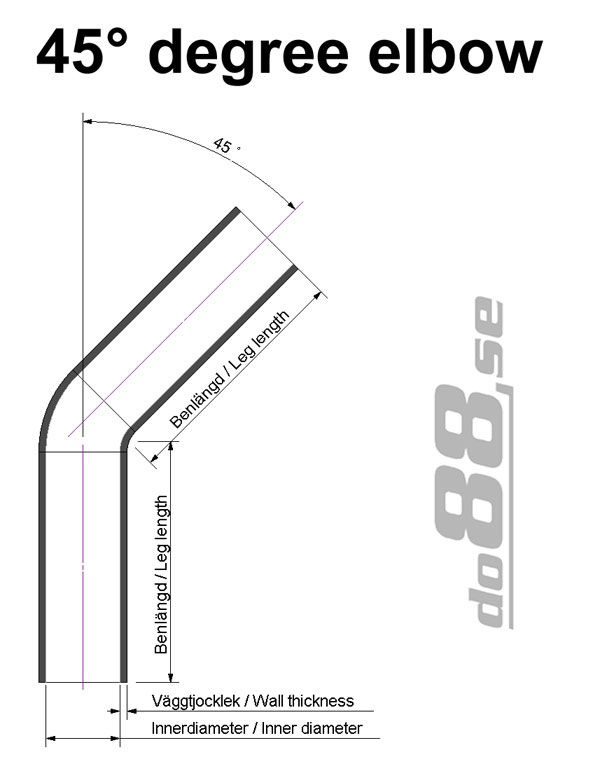 Durite silicone Bleu de 45 degrés 0,3125'' (8mm)