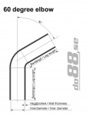 Durite silicone Bleu de 60 degrés 3,5\'\' (89mm)