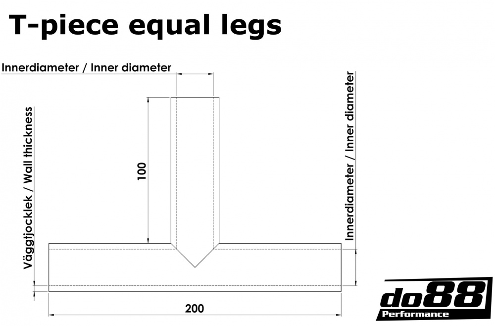 Durite silicone Bleu T 1,375'' (35mm)
