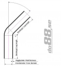 Durite silicone Bleu de 60 degrés 2 - 2,375\'\' (51 - 60mm)