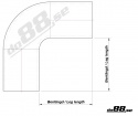 Durite silicone Bleu de 90 degrés 3 - 3,25\'\' (76 - 83mm)