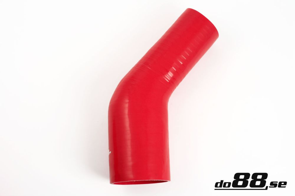 Durite silicone Rouge de 45 degrés 3 - 4\'\' (76 - 102mm) dans le groupe Durites silicone / Durites / Durite silicone Rouge / Coudes réduction / 45 degrés chez do88 AB (RBR45G76-102)