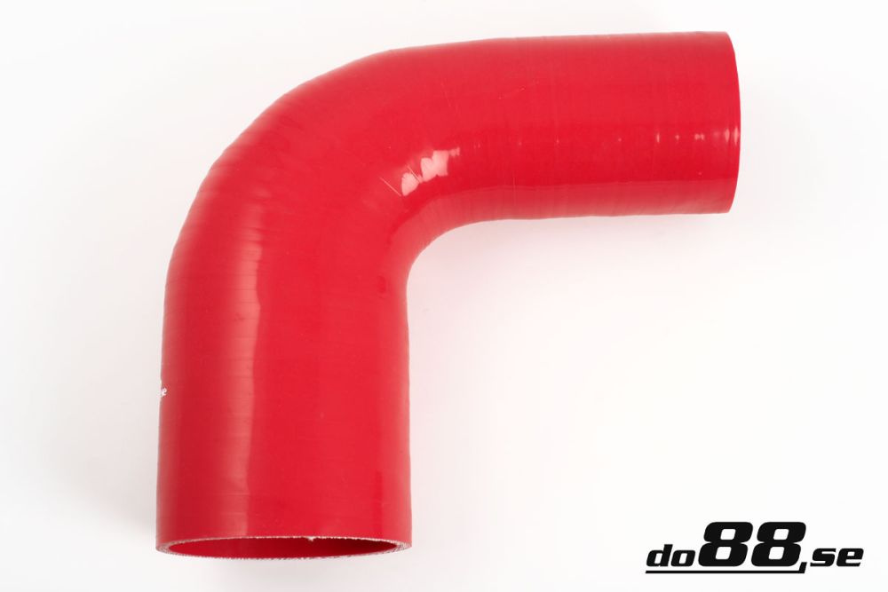 Durite silicone Rouge de 90 degrés 3 - 4\'\' (76 - 102mm) dans le groupe Durites silicone / Durites / Durite silicone Rouge / Coudes réduction / 90 degrés chez do88 AB (RBR90G76-102)