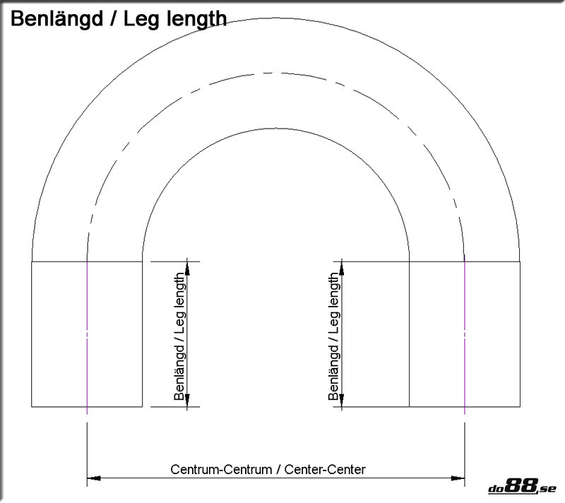 Durite silicone Noir de 180 degrés 3,75'' (95mm)