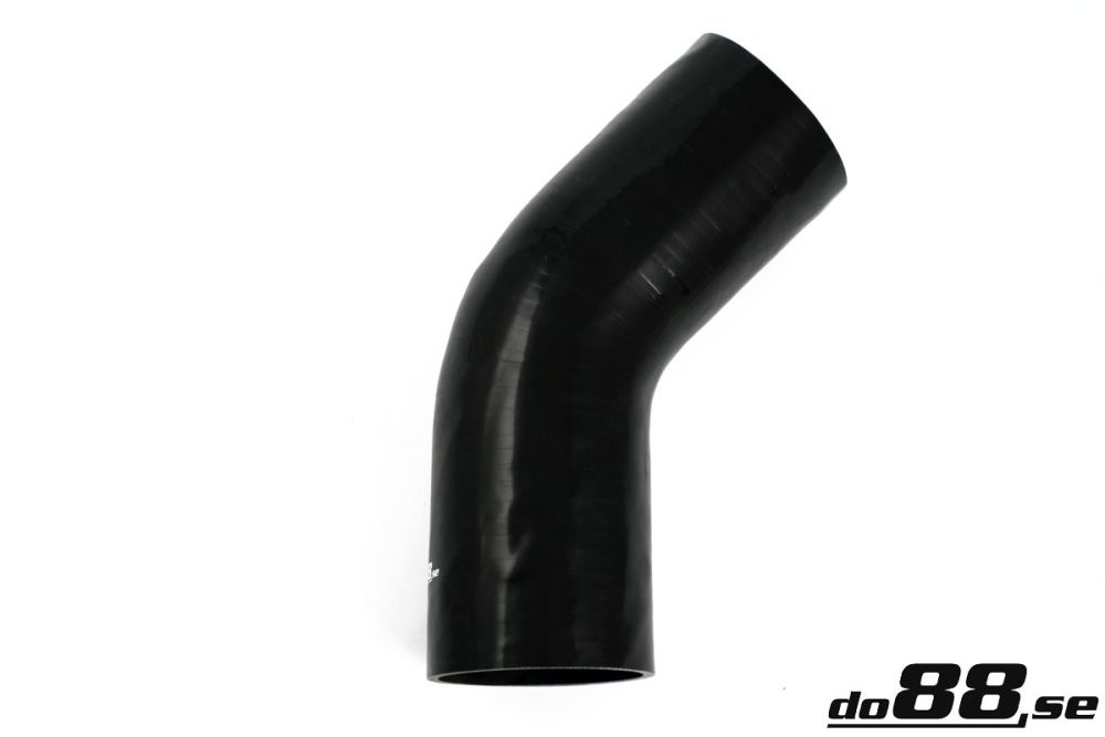 Durite silicone Noir de 45 degrés 4\'\' (102mm) dans le groupe Durites silicone / Durites / Durite silicone Noir / Coudes / 45 degrés chez do88 AB (SB45G102)