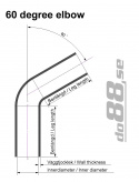 Durite silicone Noir de 60 degrés 2,875\'\' (73mm)