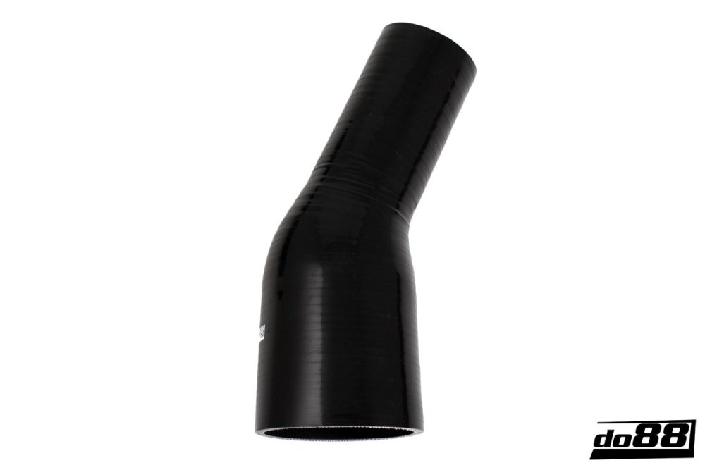 Durite silicone Noir de 25 degrés 2,5 - 3,5\'\' (63-89mm) dans le groupe Durites silicone / Durites / Durite silicone Noir / Coudes réduction / 25 degrés chez do88 AB (SBR25G63-89)