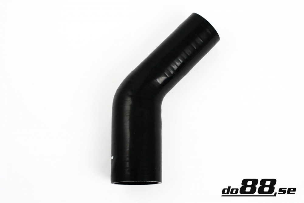 Durite silicone Noir de 45 degrés 1,75 - 2,5\'\' (45-63mm) dans le groupe Durites silicone / Durites / Durite silicone Noir / Coudes réduction / 45 degrés chez do88 AB (SBR45G45-63)