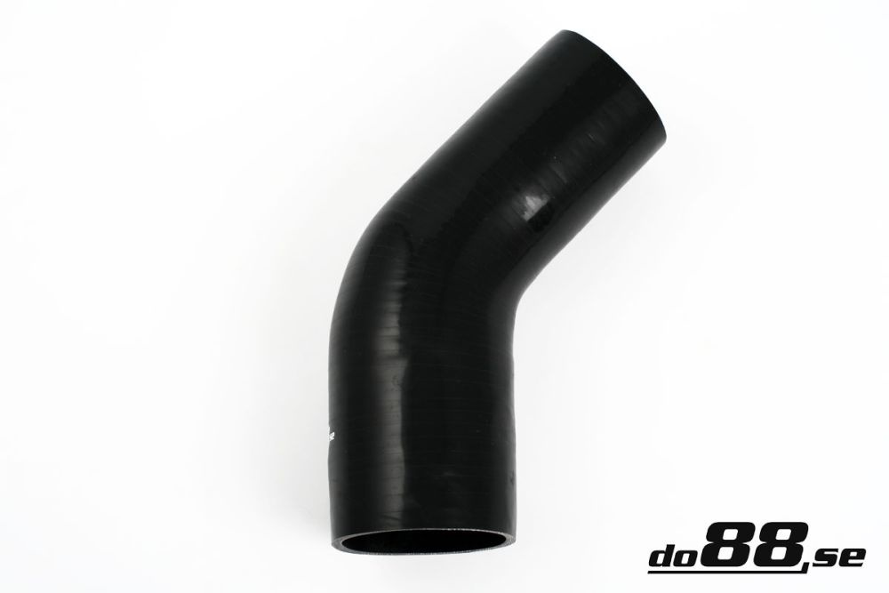 Durite silicone Noir de 45 degrés 2,5 - 2,75\'\' (63 - 70mm) dans le groupe Durites silicone / Durites / Durite silicone Noir / Coudes réduction / 45 degrés chez do88 AB (SBR45G63-70)