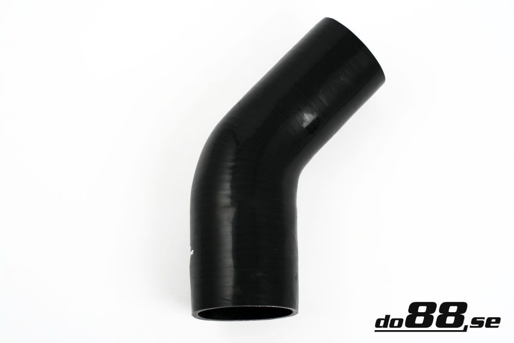 Durite silicone Noir de 45 degrés 2,75 - 4\'\' (70-102mm) dans le groupe Durites silicone / Durites / Durite silicone Noir / Coudes réduction / 45 degrés chez do88 AB (SBR45G70-102)