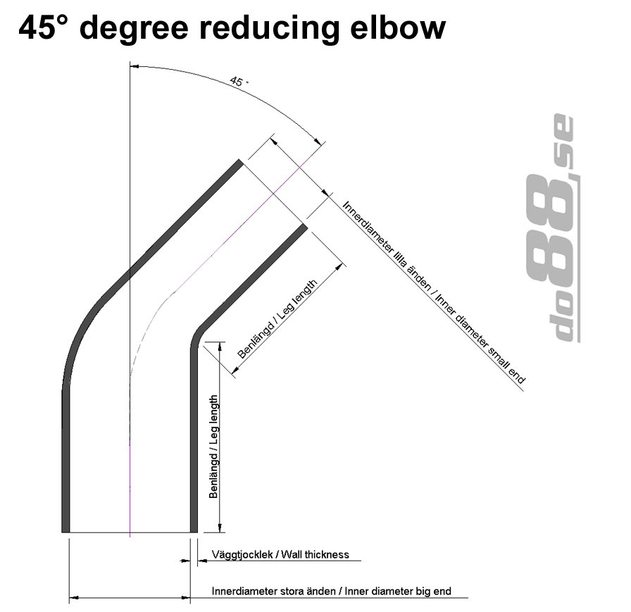 Durite silicone Noir de 45 degrés 3,5 - 4'' (89-102mm)