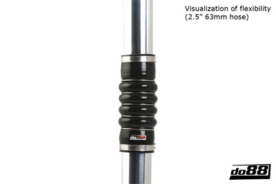 Durite silicone Noir Couplage flex 4-étapes 3,5'' (89mm)