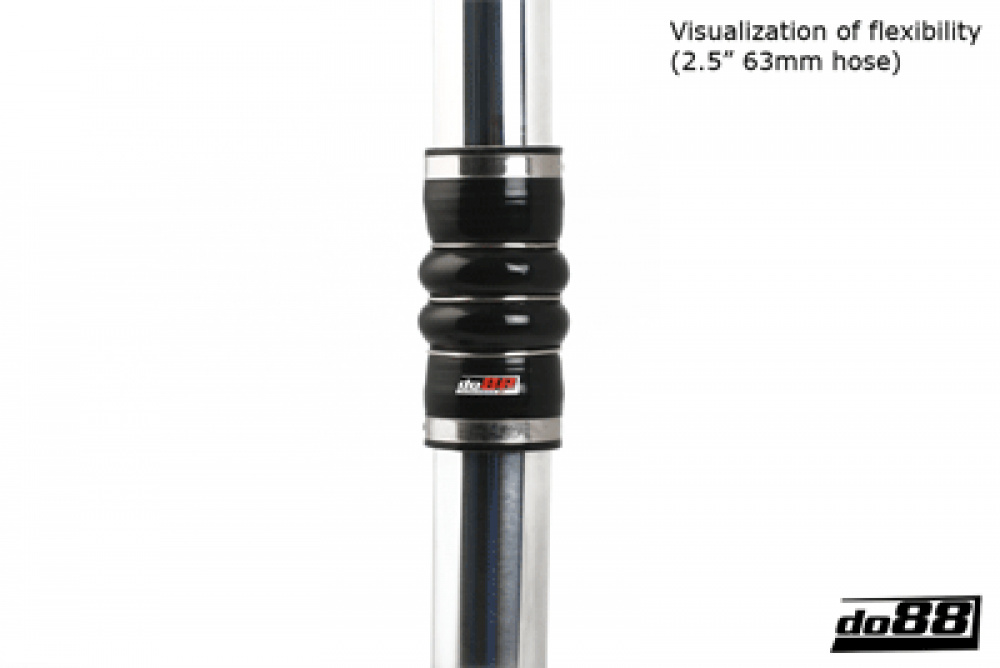 Durite silicone Noir Couplage Flex 2-étapes 3,5\'\' (89mm)