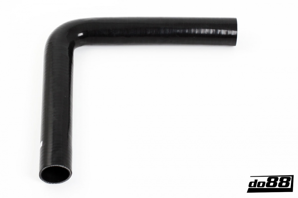 Durite silicone Noir de 90 degrés jambe longue 2'' (51mm)