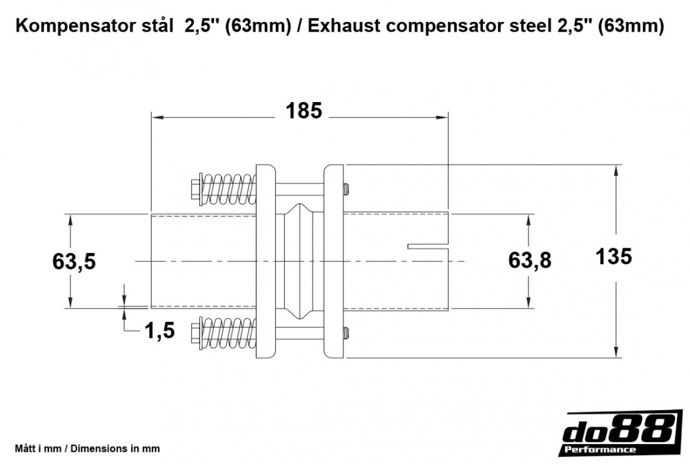 Compensateur d'echappement en acier 2,5'' (63mm)