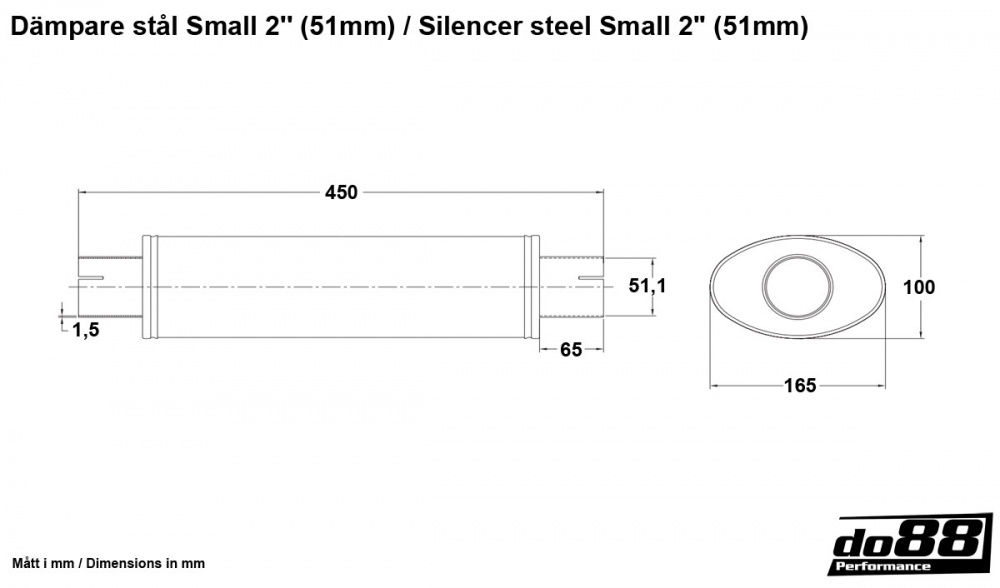 Silencieux en acier Small 2\'\' (51mm) Silencieux en acier Small 2\'\' (51mm)